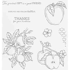 Apple Clear Silicone Stamps, for DIY Scrapbooking, Photo Album Decorative, Cards Making, Apple, 140x140mm