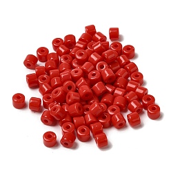 Red Opaque Acrylic Beads, Column, Red, 6.5x5mm, Hole: 2.2mm
