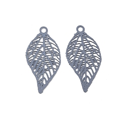 Светлый Стально-синий Аэрозольная краска 430 подвески из нержавеющей стали, лист, светло-стальной синий, 19x9.5x0.3 мм, отверстие : 1.2 мм