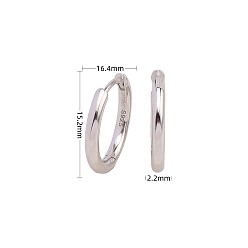 925 silver plated with white gold - 12mm Minimalist Mobius Style 925 Silver Earrings for Casual Fashion Look