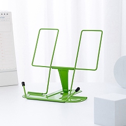 Green Adjustable Iron Desktop Book Stands, Book Display Easel for Books, Piano Score, Magazines, Tablet, Green, 180x160x160mm