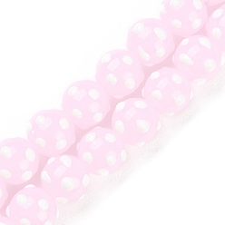 Pearl Pink Handmade Bumpy Lampwork Beads Strands, with Enamel, Round, Pearl Pink, 10~11mm, Hole: 1.5~1.6mm, about 36~40pcs/strand, 13.19~14.76 inch(33.5~37.5cm)