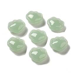 Dark Sea Green Transparent Glass Beads, Lock, Dark Sea Green, 14x16x7mm, Hole: 1.2mm