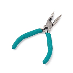 Stainless Steel Color 45# Carbon Steel Jewelry Pliers, Chain Nose Pliers, Polishing, DarkCyan , Stainless Steel Color, 12x7.8x0.9cm