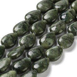 Other Jade Natural Teardrop Xinyi Jade/Chinese Southern Jade Beads Strands, 17.5~18x13x6mm, Hole: 1.2mm, about 22pcs/strand, 15.24 inch(38.7cm)