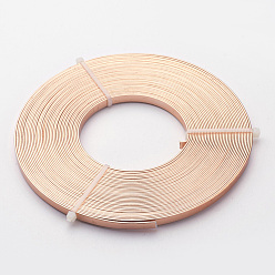 PeachPuff Aluminum Wire, Bendable Metal Craft Wire, Flat Craft Wire, Bezel Strip Wire for Cabochons Jewelry Making, PeachPuff, 5x1mm, about 6.56 Feet(2m)/roll