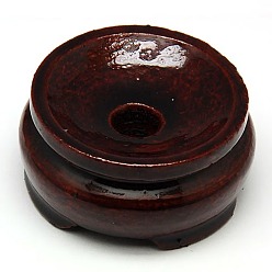Dark Red Wood Decoration Accessories Display Bases for Gemstone, Dark Red, 42~45x22~24mm