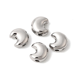 Платина Латунные бусины, луна, платина, 8.5x8x4.5 мм, отверстие : 1.4x1.2 мм