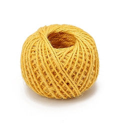 Gold 50M Round Jute Cord, for Gift Wrapping, Party Decoration, Gold, 2mm, about 54.68 Yards(50m)/Roll