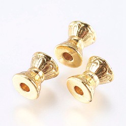 Real 18K Gold Plated Alloy Beads, Real 18K Gold Plated, Bicone, Golden, 7x6mm, Hole: 2mm