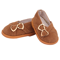 Sienna Cloth Doll Shoes, with Heart Button, for 18 "American Girl Dolls Accessories, Sienna, 70x42x30mm