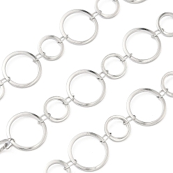 Нержавеющая Сталь Цвет 304 кольцевые цепи из нержавеющей стали, пайки, с катушкой, цвет нержавеющей стали, 8~12x1 мм
