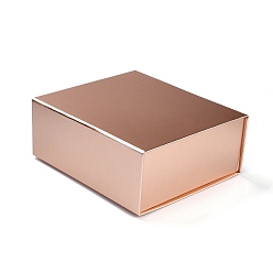 Brun Rosé  Carton pliable, boîte à rabat, coffret cadeau magnétique, rectangle, brun rosé, 20x18x8.1 cm