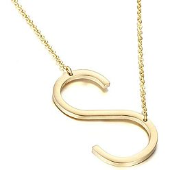 Golden S Stylish 26-Letter Alphabet Necklace for Women - Fashionable European and American Jewelry Accessory