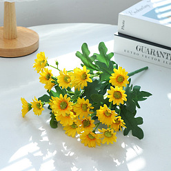 7 branches of chrysanthemums - yellow Artificial bouquet with 7 chrysanthemums for home wedding decoration.