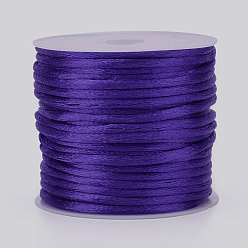 Mauve Nylon Cord, Satin Rattail Cord, for Beading Jewelry Making, Chinese Knotting, Mauve, 2mm, about 10.93 yards(10m)/roll