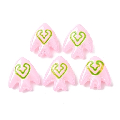 Pink Стеклянные эмалевые бусины ручной работы, бусины ручной работы, рыба с руной, окрашенная и подогревом, розовые, 21.5x20.5x9 мм, отверстие : 1.4 мм