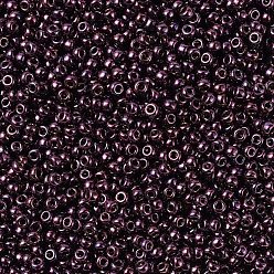 (RR460) Metallic Dark Raspberry MIYUKI Round Rocailles Beads, Japanese Seed Beads, 11/0, (RR460) Metallic Dark Raspberry, 2x1.3mm, Hole: 0.8mm, about 1100pcs/bottle, 10g/bottle