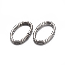 Stainless Steel Color 304 Stainless Steel Jump Rings, Open Jump Rings, Oval, Stainless Steel Color, 20 Gauge, 8x5x0.8mm, Inner Diameter: 3.5x6.5mm