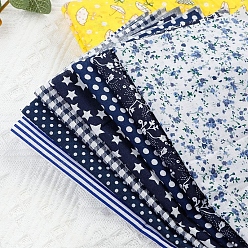 White Cotton Fabric, for Patchwork, Sewing Tissue to Patchwork, Square with Flower Pattern, White, 25x25cm, 7 sheets/set