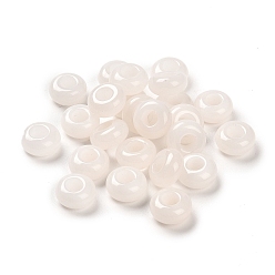 White Jade Natural White Jade European Beads, Large Hole Beads, Rondelle, 10x4.5~5mm, Hole: 4~4.3mm