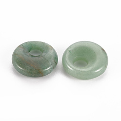 Зеленый Авантюрин Естественный зеленый авантюрин подвески, пончик / пи-диск, 17.5~18.5x5.5 мм, отверстие : 5.5 мм