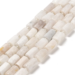 Rainbow Moonstone Natural Rainbow Moonstone Beads Strands, with Seed Beads, Faceted, Column, 8.5~11x5.5~6.5mm, Hole: 1mm, about 14~15pcs/strand, 7.48''(19cm)