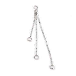 Платина Латунные люстры ссылки компонент, долговечный, без кадмия, без никеля и без свинца, платина, 57x7x1 мм, отверстие : 2 мм