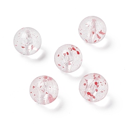 Малиновый Прозрачного акрилового шарика, с засохшим лепестком цветка, круглые, малиновый, 15.5x15 мм, отверстие : 2 мм, 210 шт / 500 г