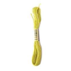 Champagne Yellow Polyester Embroidery Threads for Cross Stitch, Embroidery Floss, Champagne Yellow, 0.15mm, about 8.75 Yards(8m)/Skein