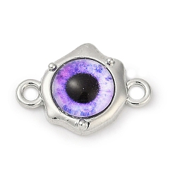 Платина Прелести соединителя сплава, глаз, со смолой и печатью, без свинца, без кадмии и без никеля, стойки покрытие, платина, 17.5x12.5x5 мм, отверстие : 1.8 мм