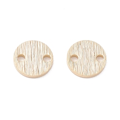 Настоящее золото 24K Соединители латунные звенья, долговечный, плоско-круглые, реальный 24 k позолоченный, 6x0.7 мм, отверстие : 1 мм