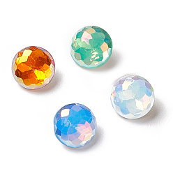 Mixed Color Light AB Style Eletroplated K9 Glass Rhinestone Cabochons, Pointed Back & Back Plated, Diamond, Mixed Color, 8x4.5mm