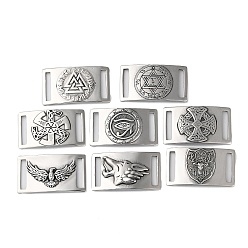 Mixed Shapes Viking 304 Stainless Steel Buckles, Belt Fastener, for Men's Belt, Antique Silver, Rectangle, Mixed Shapes, 46x25.5x2mm, Hole: 20x3.5mm