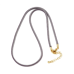 Серо-розавый 2.5мм нейлоновый плетеный шнур для изготовления ожерелий, с латунными выводами и 304 застежками из лобстера из нержавеющей стали, долговечный, стойки покрытие, золотые, увядшая роза, 17.72 дюйм (45 см)