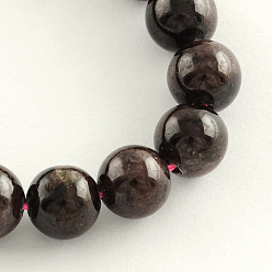 Garnet Natural Garnet Gemstone Beads Strands, Round, 7mm, Hole: 1mm, about 53pcs/strand, 14.9 inch