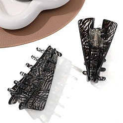 Черный Заколки для волос в форме когтей из ацетата целлюлозы, аксессуары для волос для женщин и девочек, треугольные, чёрные, 80x45x30 мм