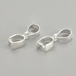 Silver 925 Sterling Silver Pendants, Ice Pick & Pinch Bails, with 925 Stamp, Silver, 14mm, Hole: 3.5mm, Pin: 0.8mm