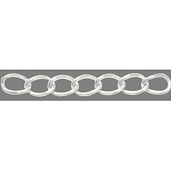 Silver Iron Figaro Chains Mother-Son Chains, Unwelded, with Spool, Mother Link: 0.8x3.5x7mm, Son Link: 0.8x3x4.2mm, about 328.08 Feet(100m)/roll