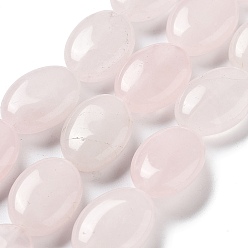 Quartz Rose Naturel a augmenté perles de quartz brins, Ovale Plat, 18~18.5x13~13.5x6~6.5mm, Trou: 1.2mm, Environ 11 pcs/chapelet, 7.76 pouce (19.7 cm)