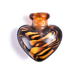 Orange Bouteilles de parfum faites main vides en forme de coeur, Flacon diffuseur d'huiles essentielles de parfum d'aromathérapie, orange, 2.5x2.7 cm