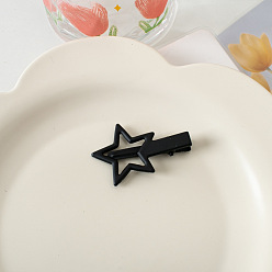 3# Black Красочная металлическая матовая заколка для волос со звездой, милая девушка, челка в форме сердца, заколка сбоку, аксессуары для волос.