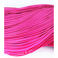Фуксиновый Круглый вощеный полиэфирный шнур, тайваньский вощеный шнур, витой шнур, красно-фиолетовые, 1 мм, около 415.57 ярдов (380 м) / пачка