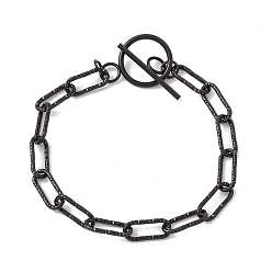 Electrophoresis Black 304 bracelet de chaînes de trombones en acier inoxydable pour femme, électrophorèse noir, 9-1/2 pouce (24 cm)