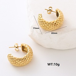 Золотой Серьги-гвоздики из нержавеющей стали в форме буквы С, золотые, 22x17 мм