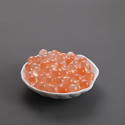 Coral Transparent Czech Glass Beads, No Hole, Round, Coral, 12mm