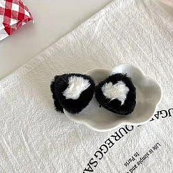 Черный Мультяшные кошачьи ушки плюшевые заколки для волос с когтями, аксессуары для волос для девочек, чёрные, 40 мм