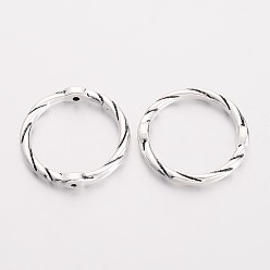 Antique Silver Alloy Linking Rings, Circle Frames, Lead Free and Cadmium Free, Antique Silver, 21x2mm, Hole: 1mm