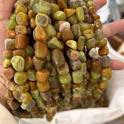 Сэнди Коричневый Природный агат бисер нитей, окрашенные, самородки, песчаный коричневый, 8~12x8~12x8~12 мм, отверстие : 1.3 мм, около 32 шт / нитка, 14.96'' (38 см)