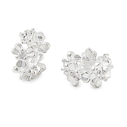 Серебро Латунные микро проложить Цирконий Европейский бисером, без свинца и без кадмия, колонка, серебряные, 8x4 мм, отверстие : 4 мм